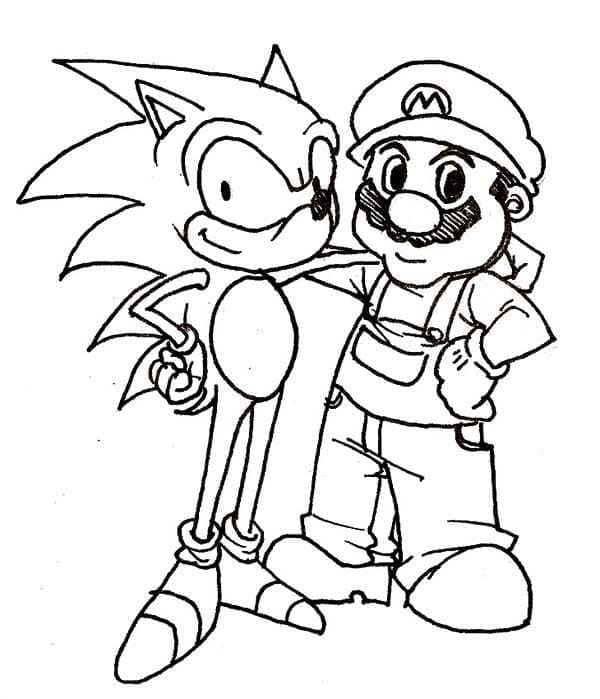Målarbild Mario och Sonic