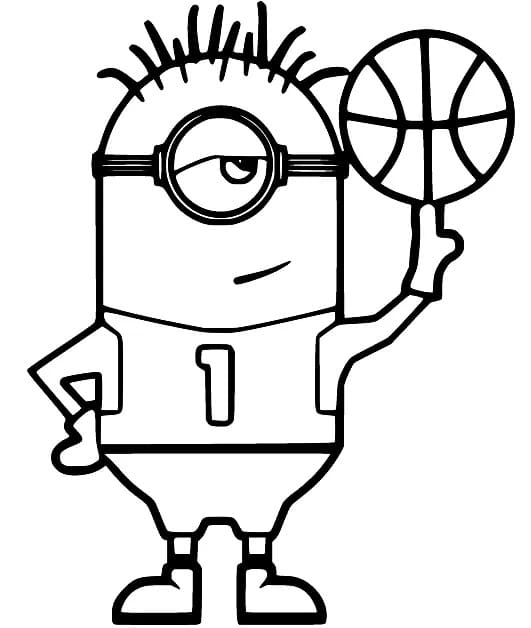 Målarbild Minion Spelar Basket