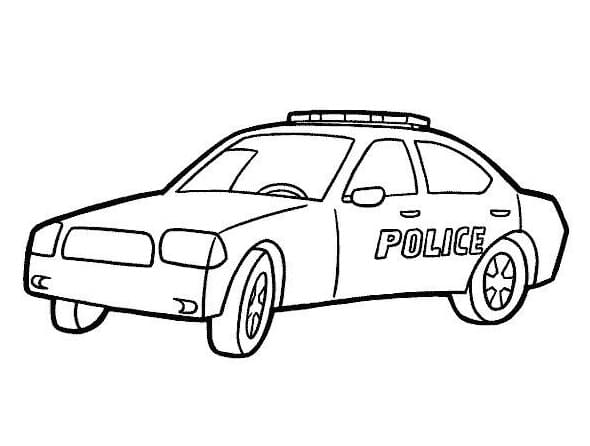 Målarbild Polis Bil
