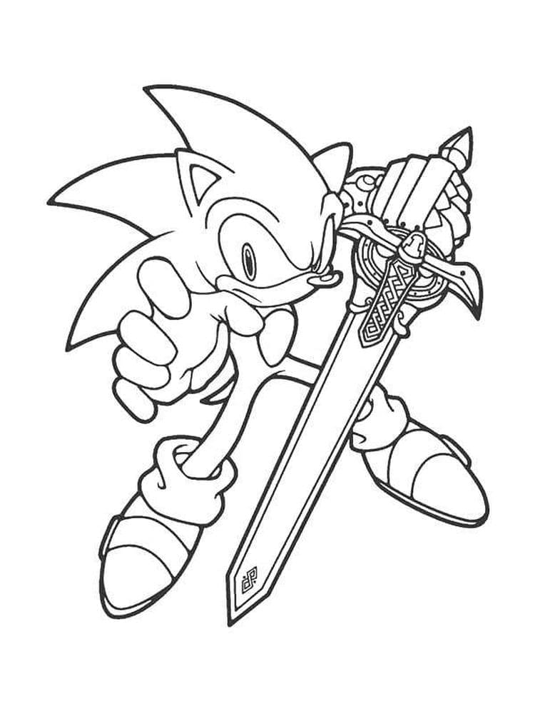 Målarbild Sonic och Ett Svärd