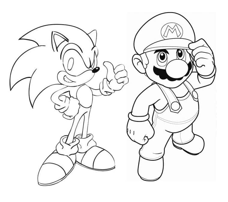 Målarbild Sonic och Mario