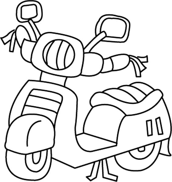 Målarbild Söt Motorcykel Gratis för Barn