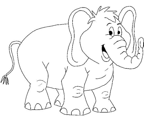 Målarbild Tecknad Elefant