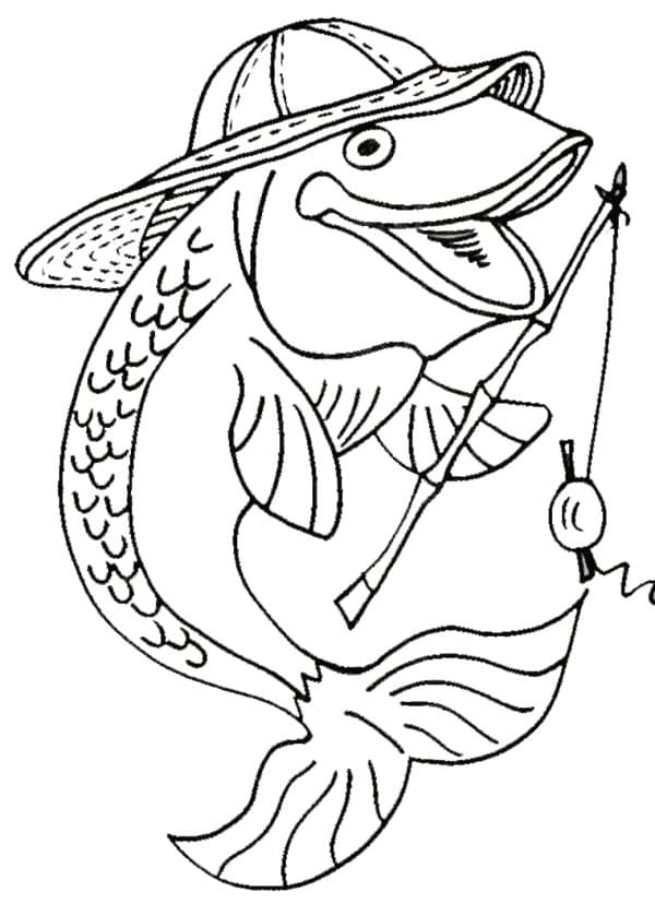Målarbild Tecknad Fisk