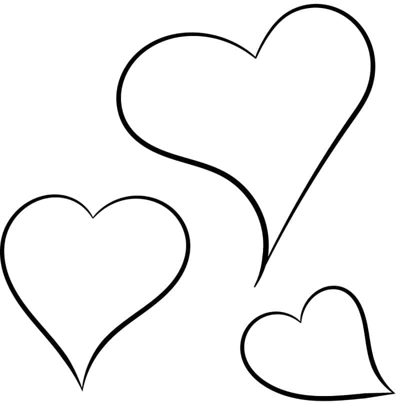 Målarbild Tre Hjärtan