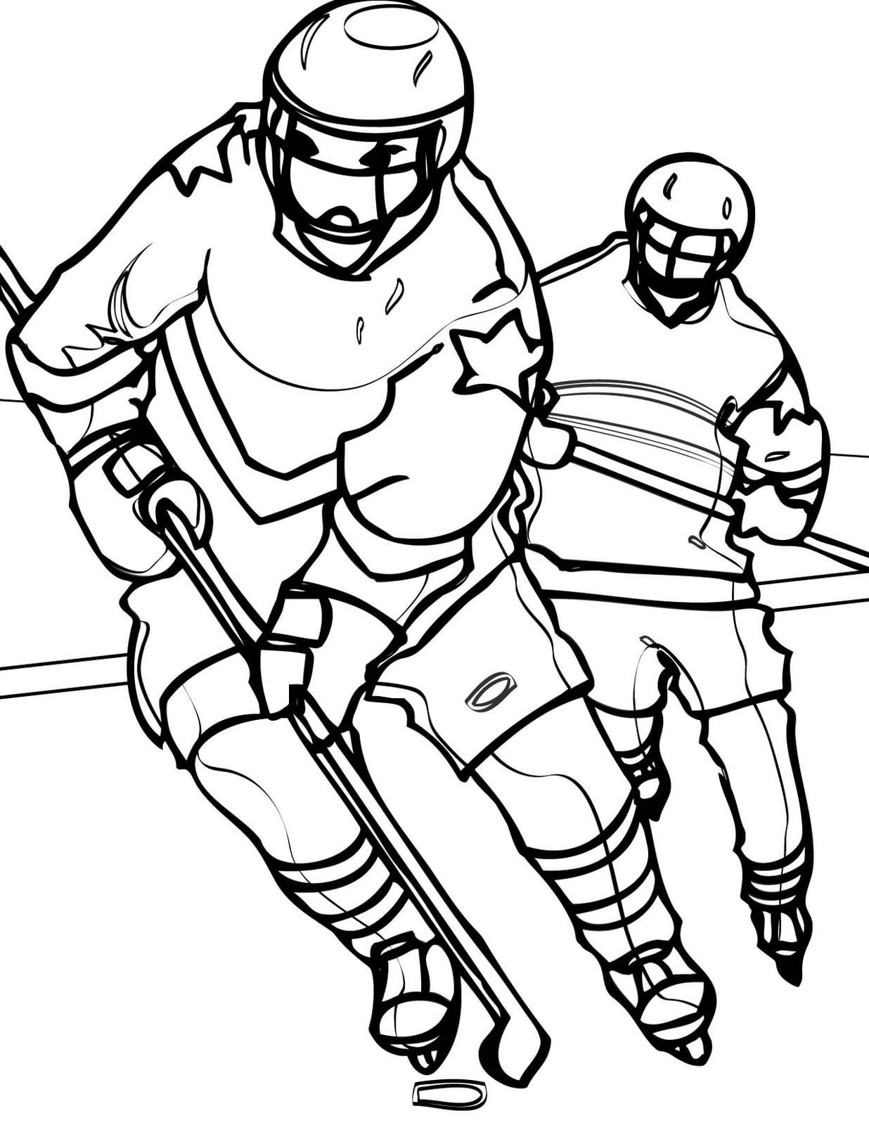 Målarbild Två Ishockeyspelare