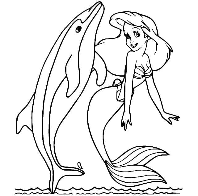 Målarbild Ariel och Delfin
