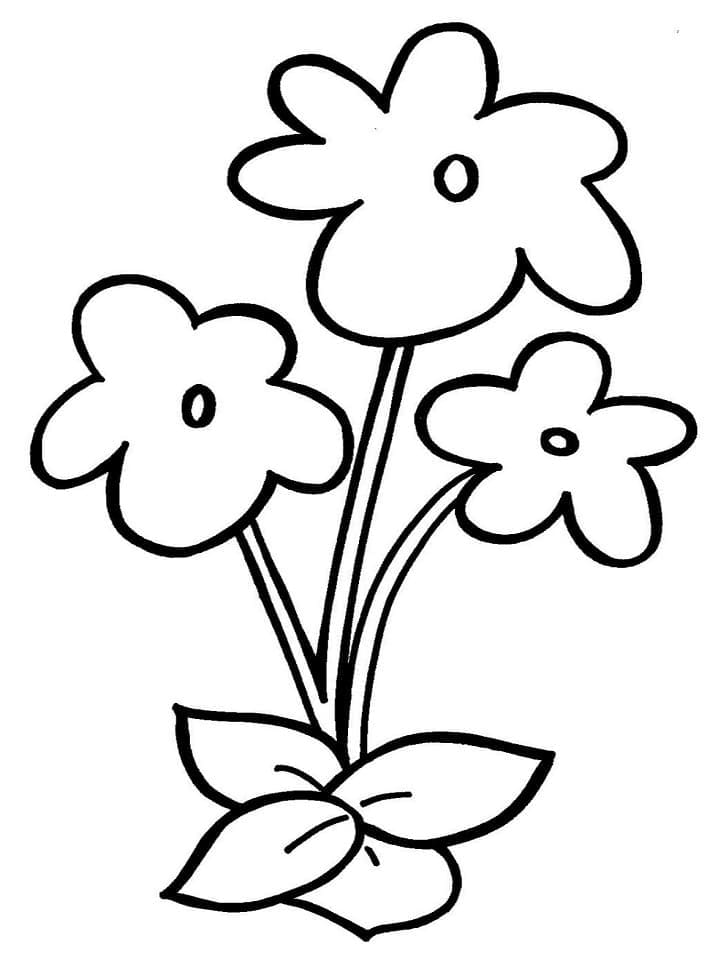 Målarbild Blommor för Förskolebarn