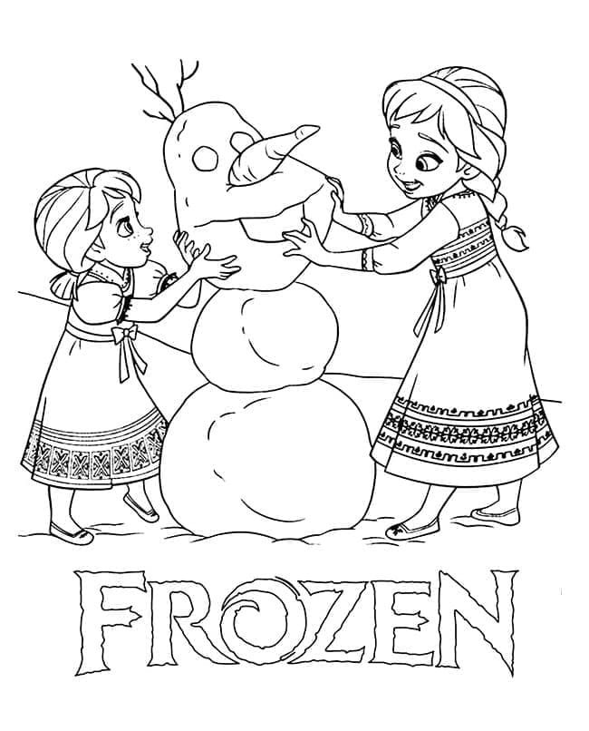 Målarbild Elsa och Anna i Frost