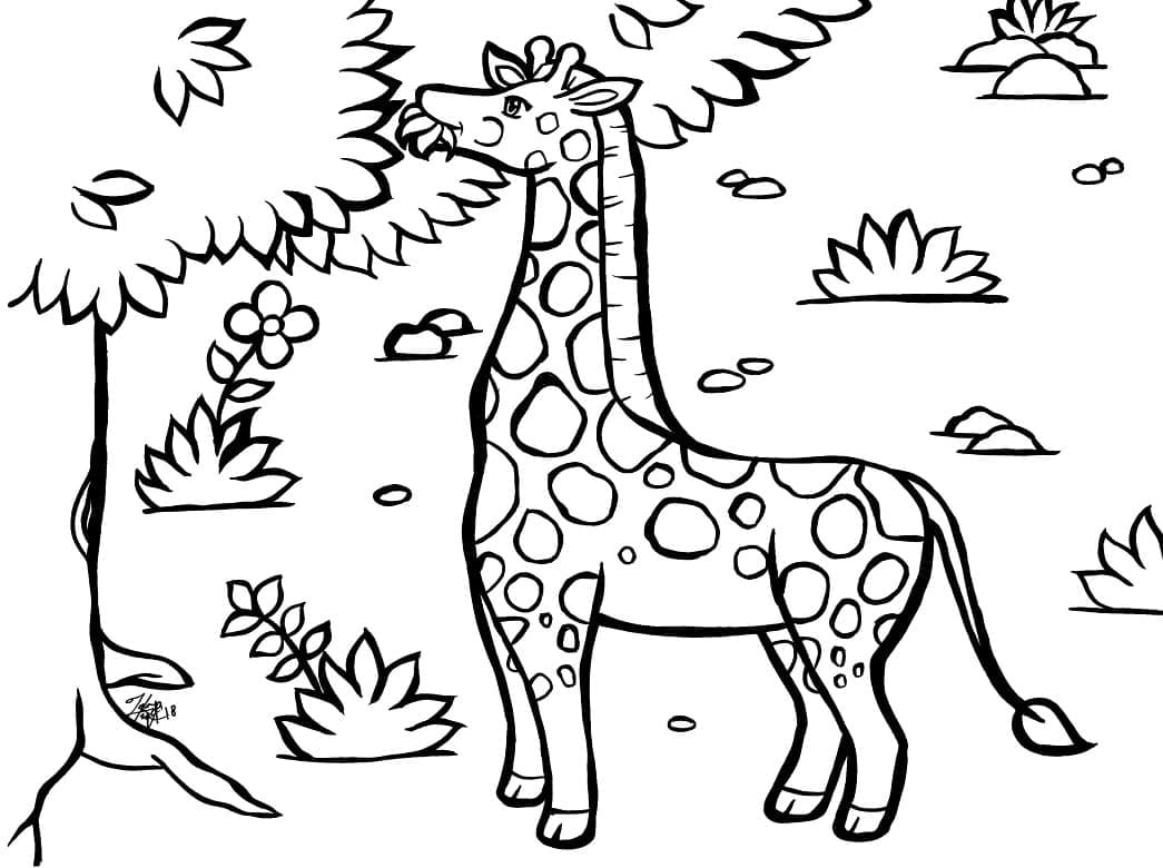 Målarbild En Giraff
