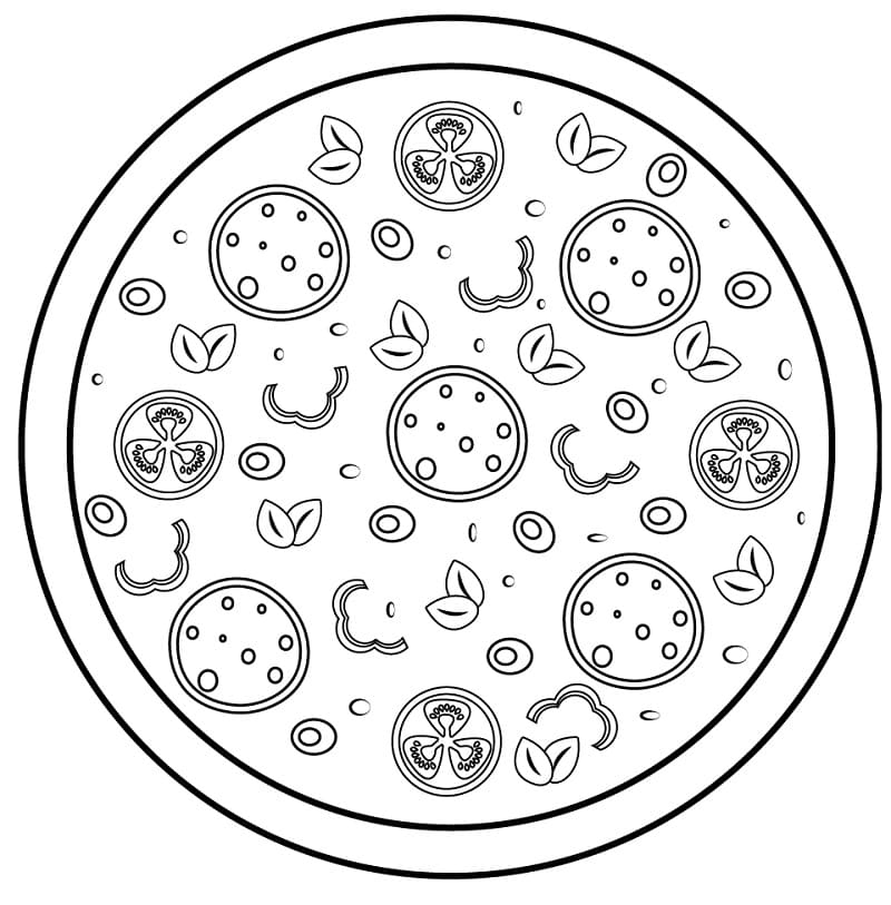 Målarbild En Läcker Pizza