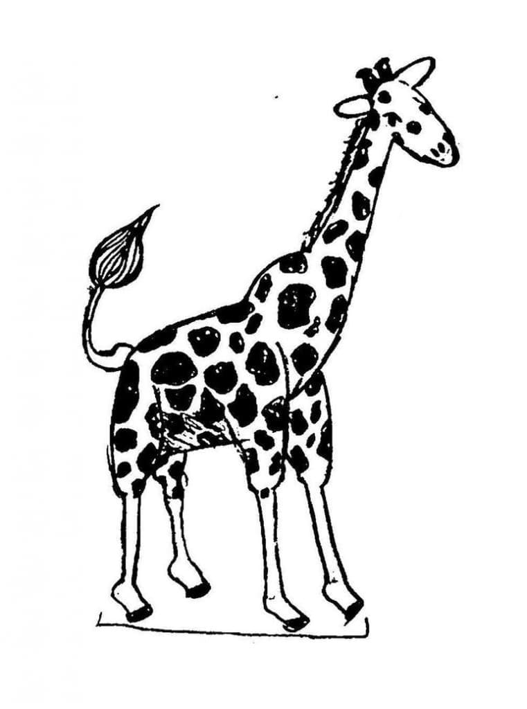 Målarbild Giraff Gratis för Barn