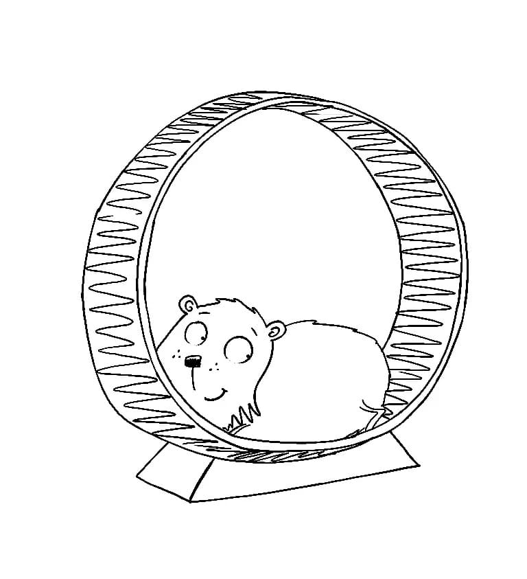 Målarbild Hamster På Ett Hjul