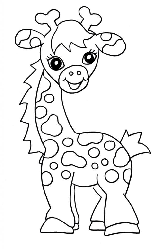 Målarbild Leende Giraff