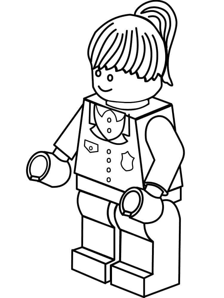 Målarbild Lego Poliskvinna