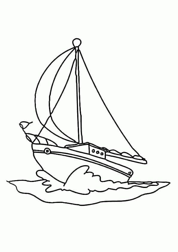 Målarbild Segelbåt för Förskolan