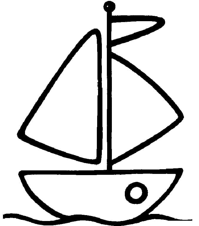 Målarbild Söt Båt