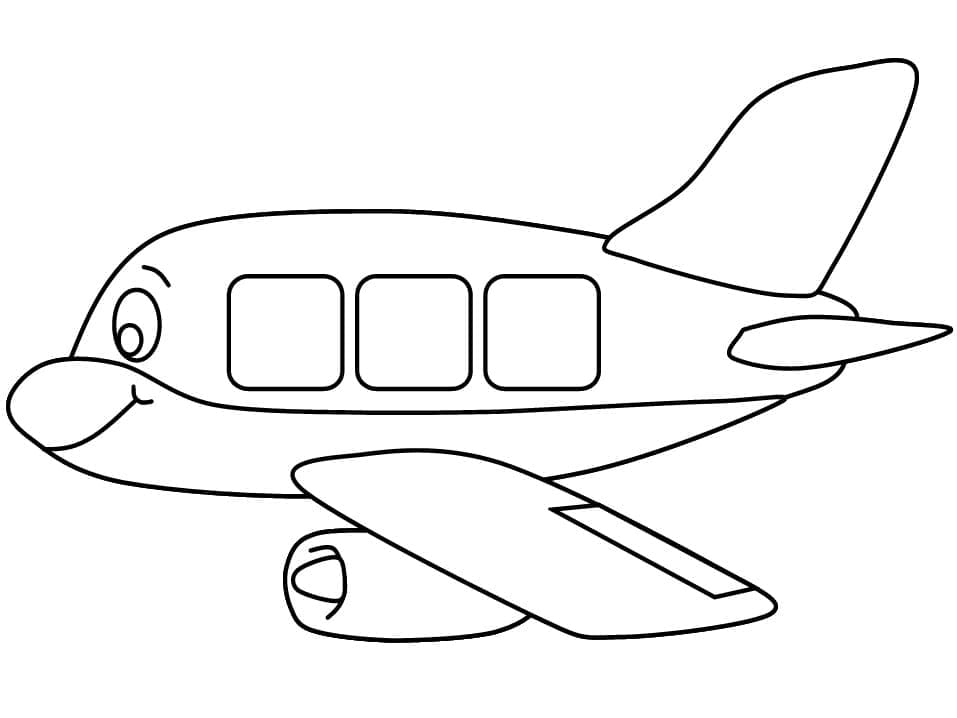 Målarbild Söt Flygplan för Barn
