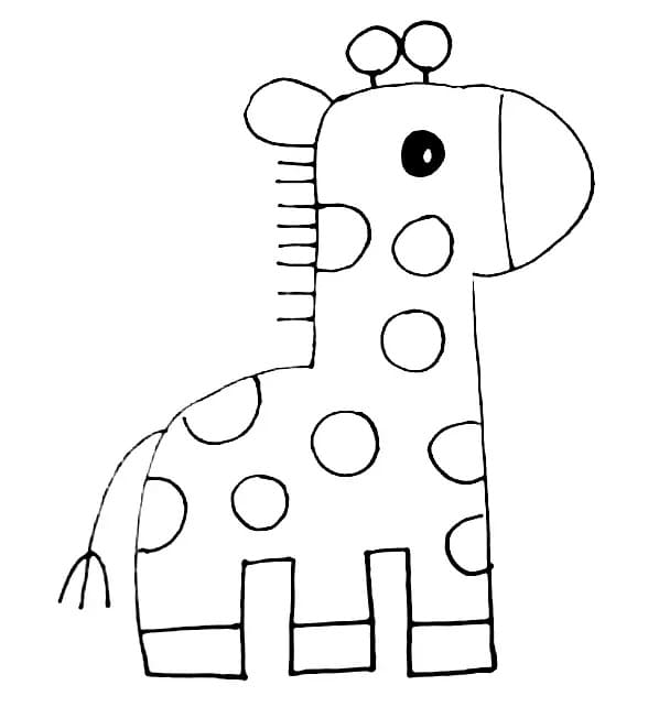 Målarbild Söt Giraff Gratis