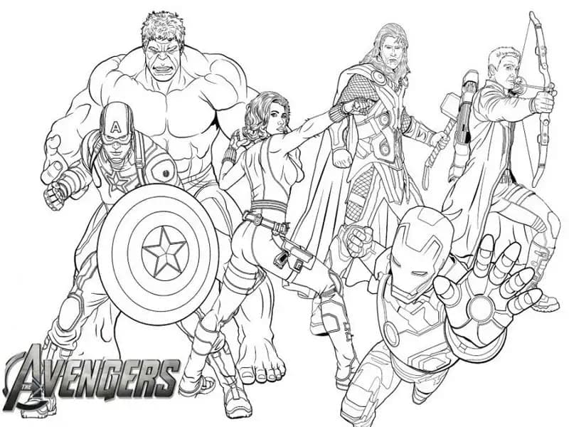 Målarbild Superhjältar i Avengers