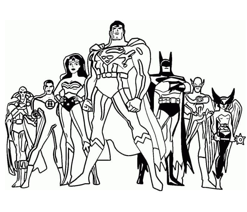 Målarbild Superhjältar i Justice League