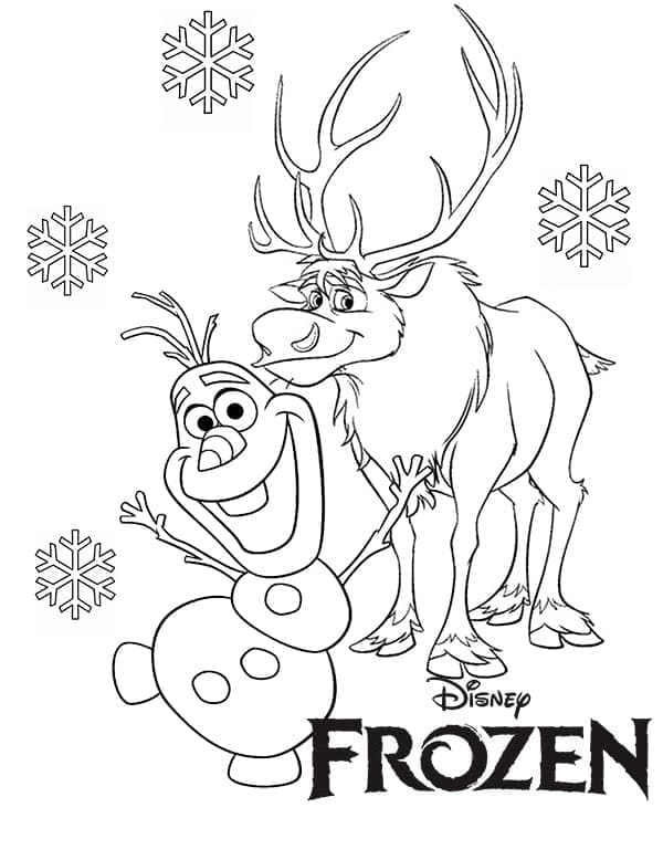 Målarbild Sven och Olaf i Frost