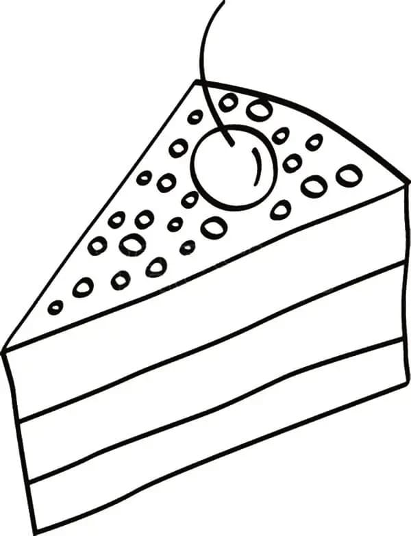 Målarbild Tårtbit med Körsbär