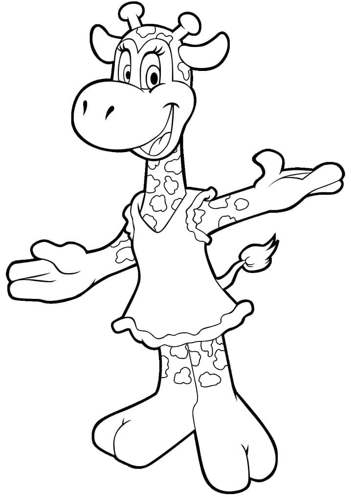 Målarbild Tecknad Giraff