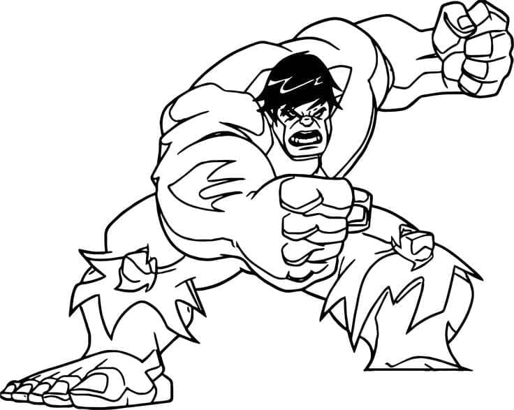 Målarbild Tecknad Hulken