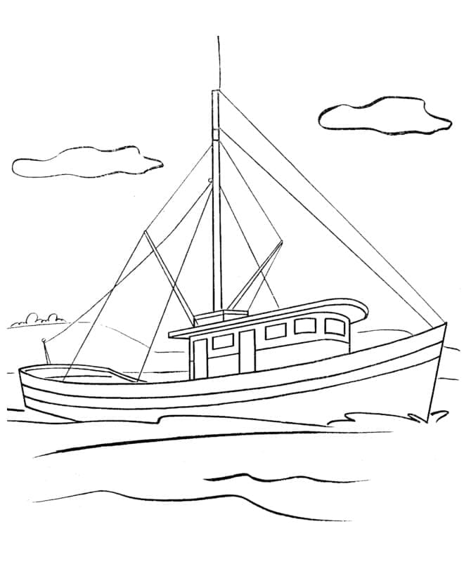 Målarbild Träbåt