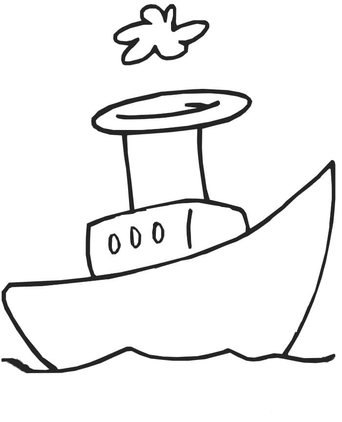 Målarbild Väldigt Enkel Båt