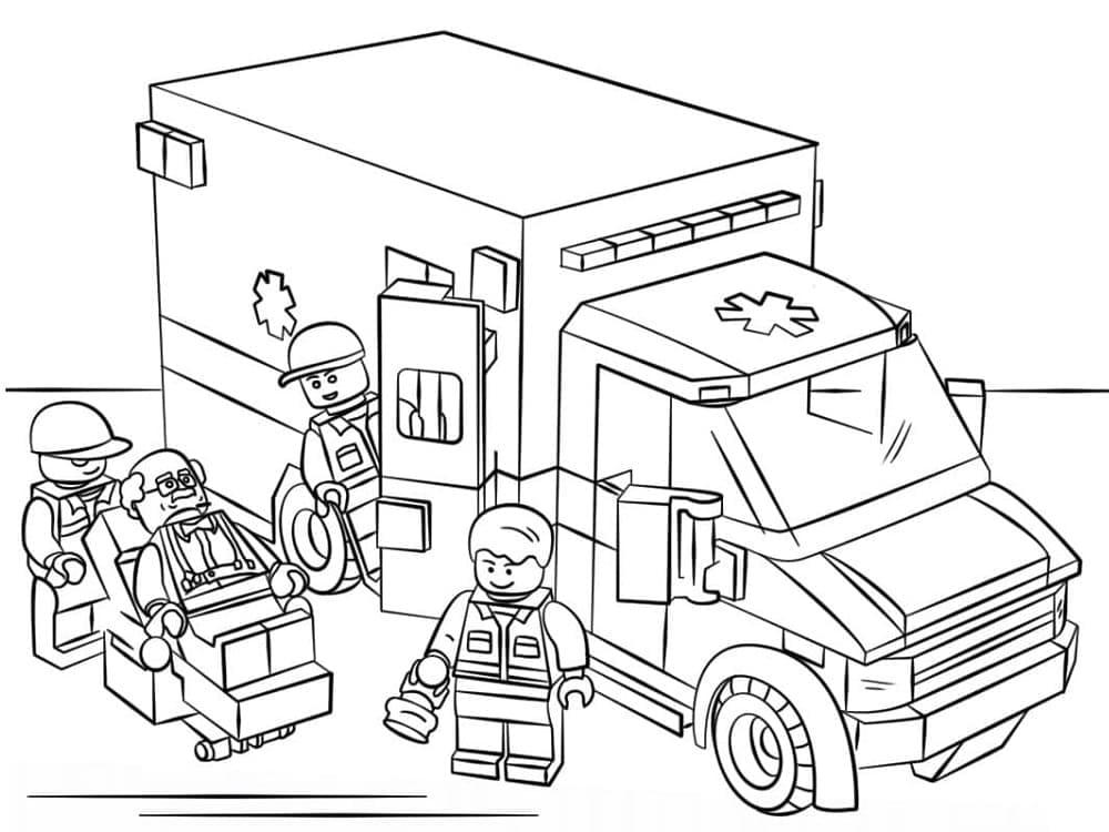Målarbild Ambulans Lego City