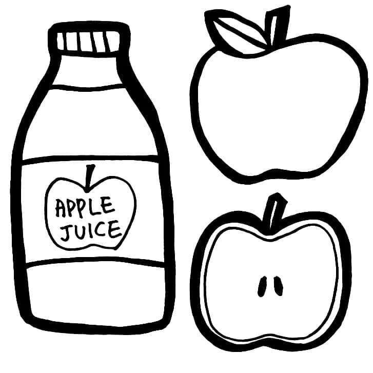 Målarbild Äppeljuice Flaska