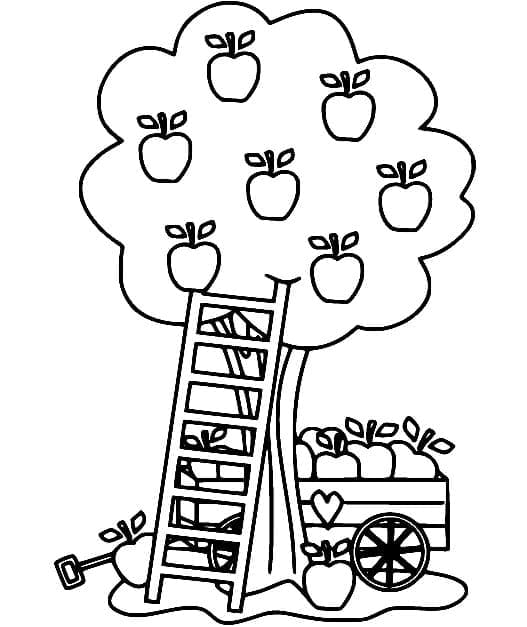 Målarbild Äppelträd för Barn