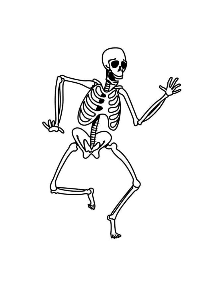 Målarbild Dansande Skelett