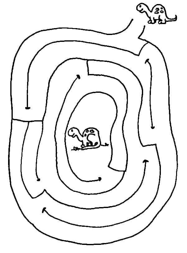 Målarbild Dinosaurie och Labyrint