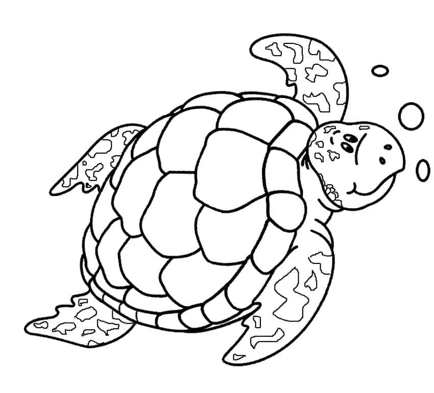 Målarbild En Havssköldpadda