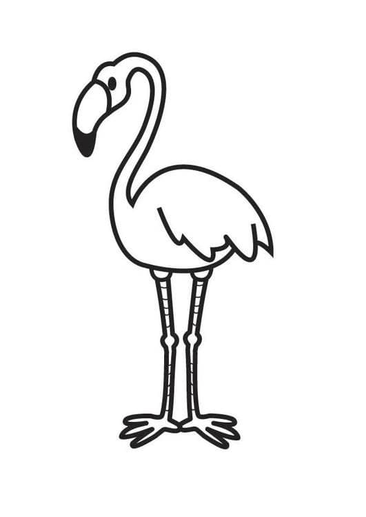 Målarbild Enkel Flamingo