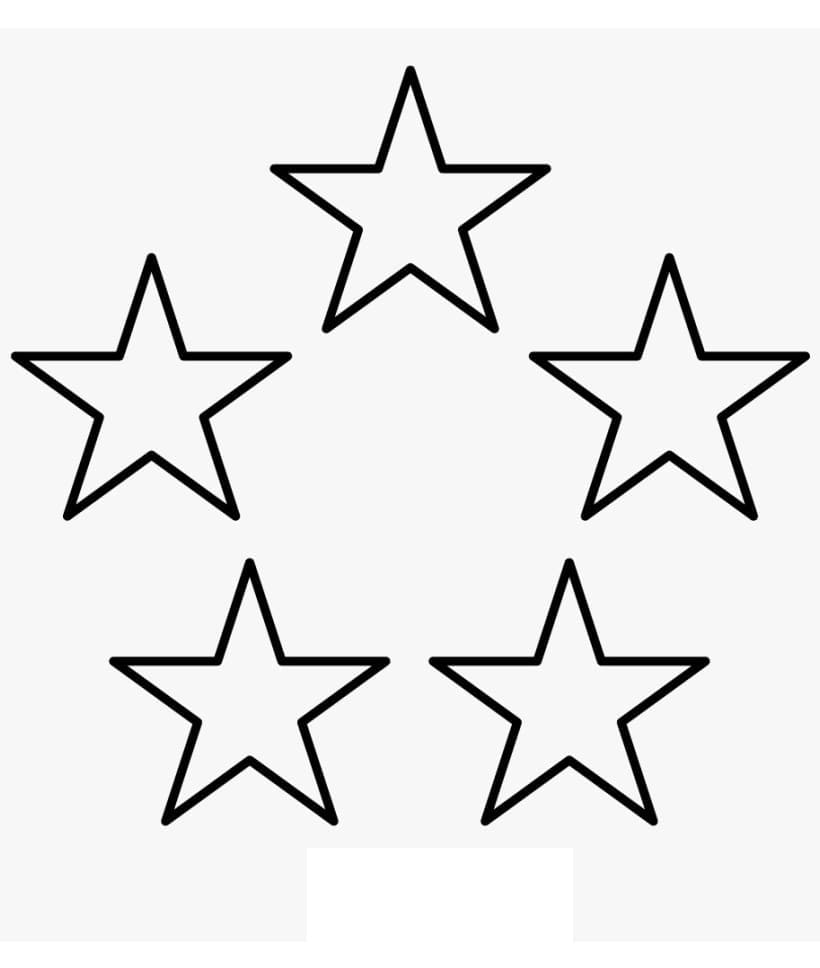 Målarbild Fem Stjärnor