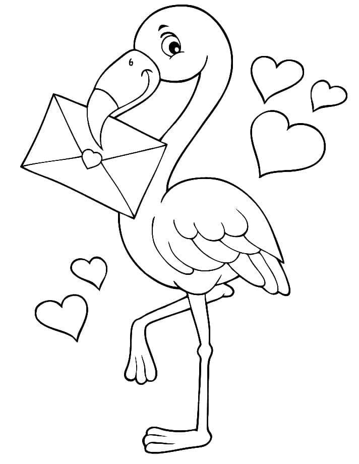 Målarbild Flamingo med en Bokstav
