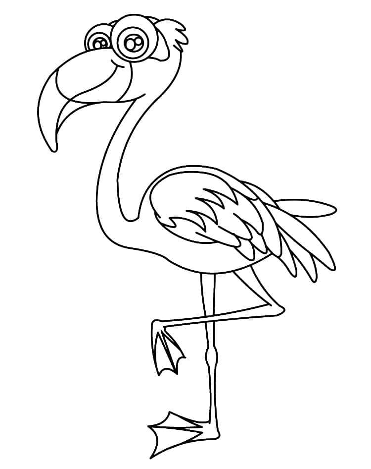Målarbild Flamingo med Stora Ögon