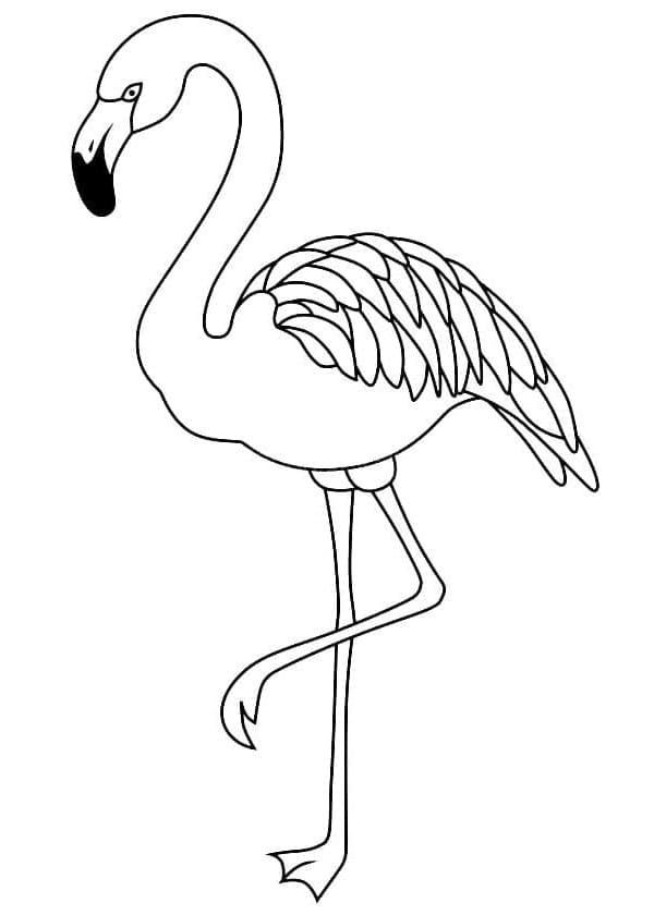 Målarbild Graciös Flamingo