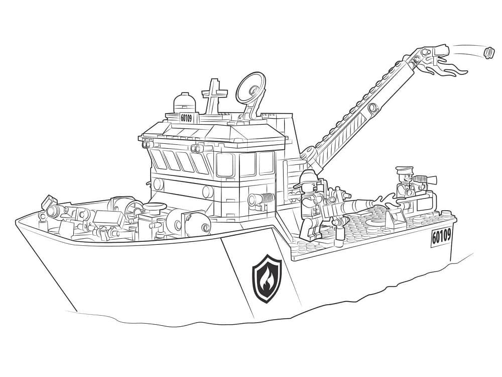 Målarbild Lego City Båt