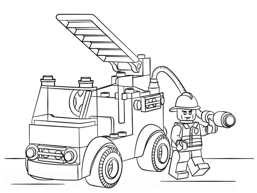 Målarbild Lego City Brandman