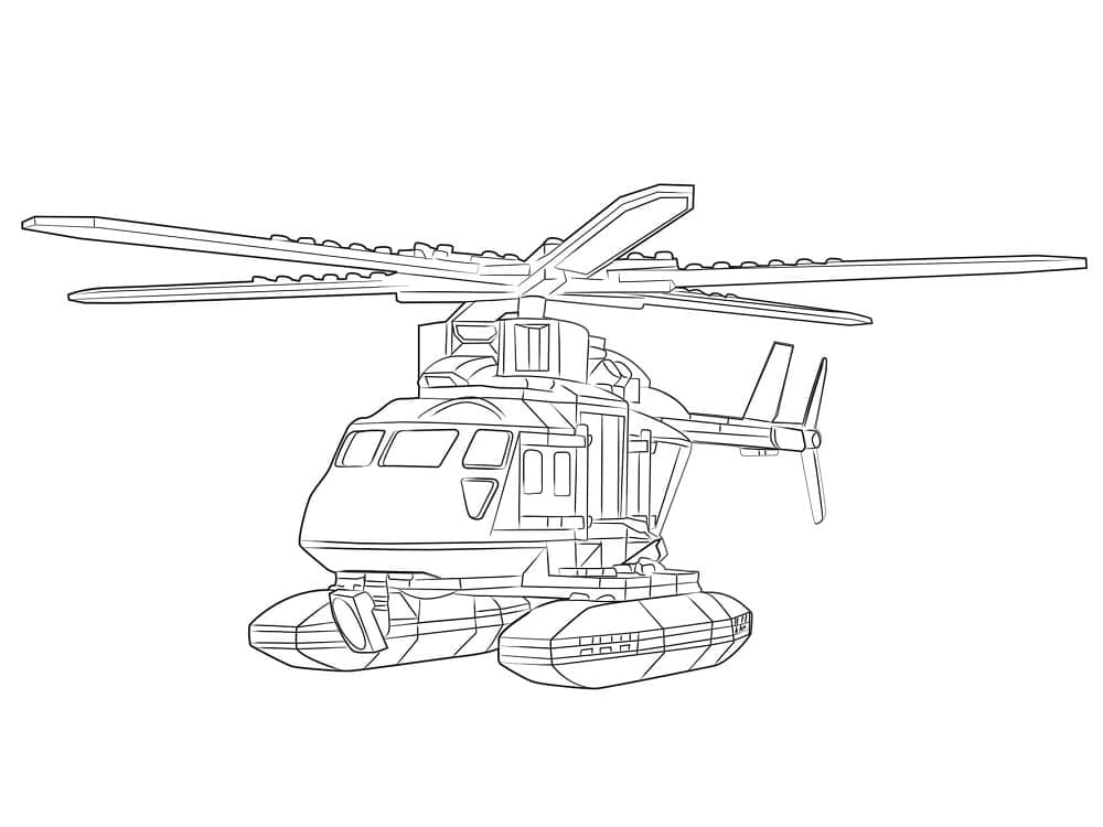 Målarbild Lego City Helikopter