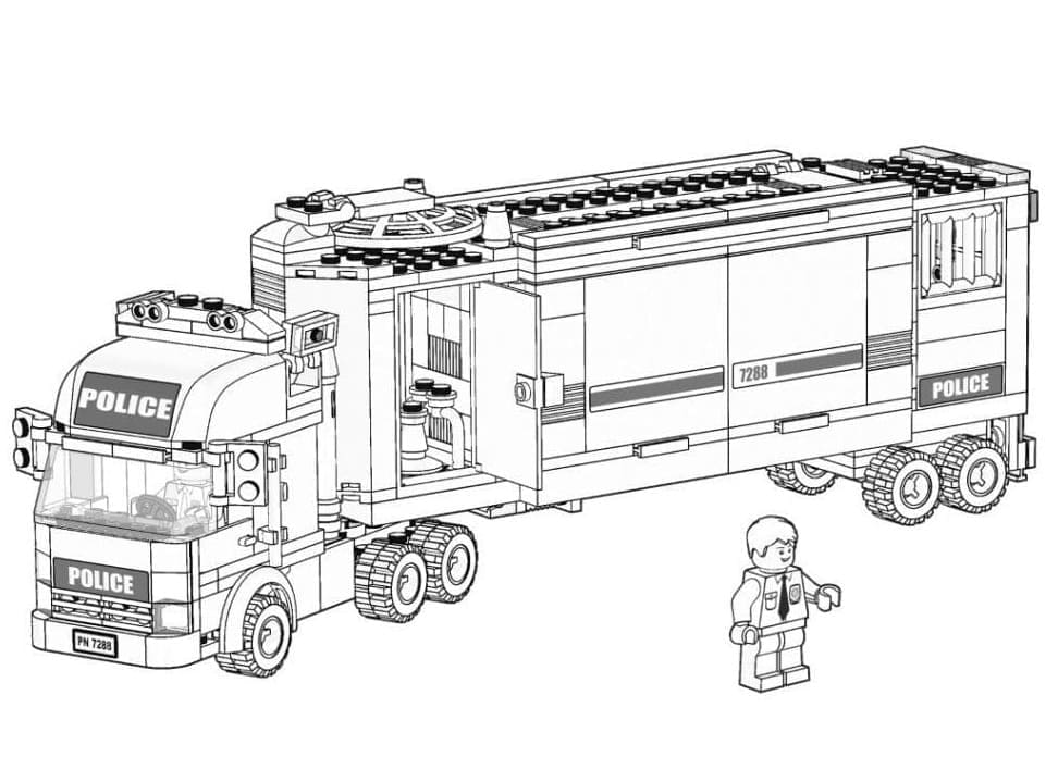 Målarbild Lego City Polisbil