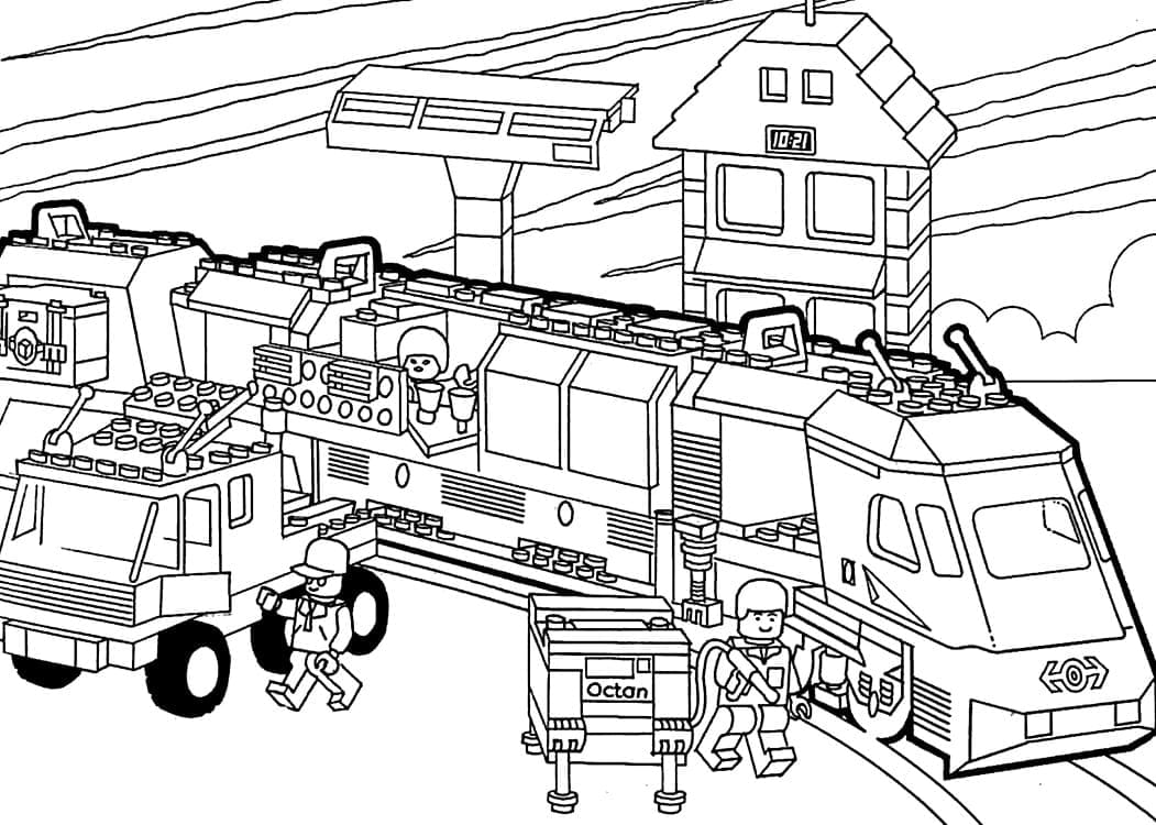 Målarbild Lego City Tåg