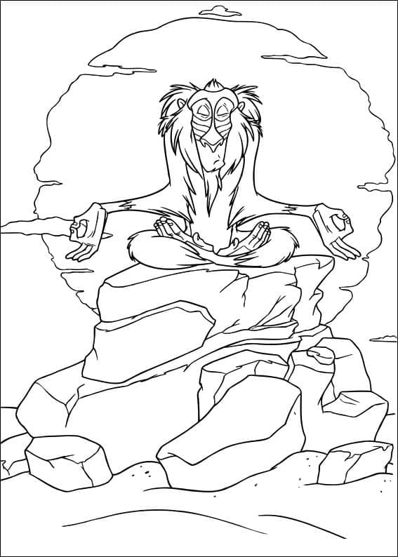 Målarbild Rafiki från Lejonkungen
