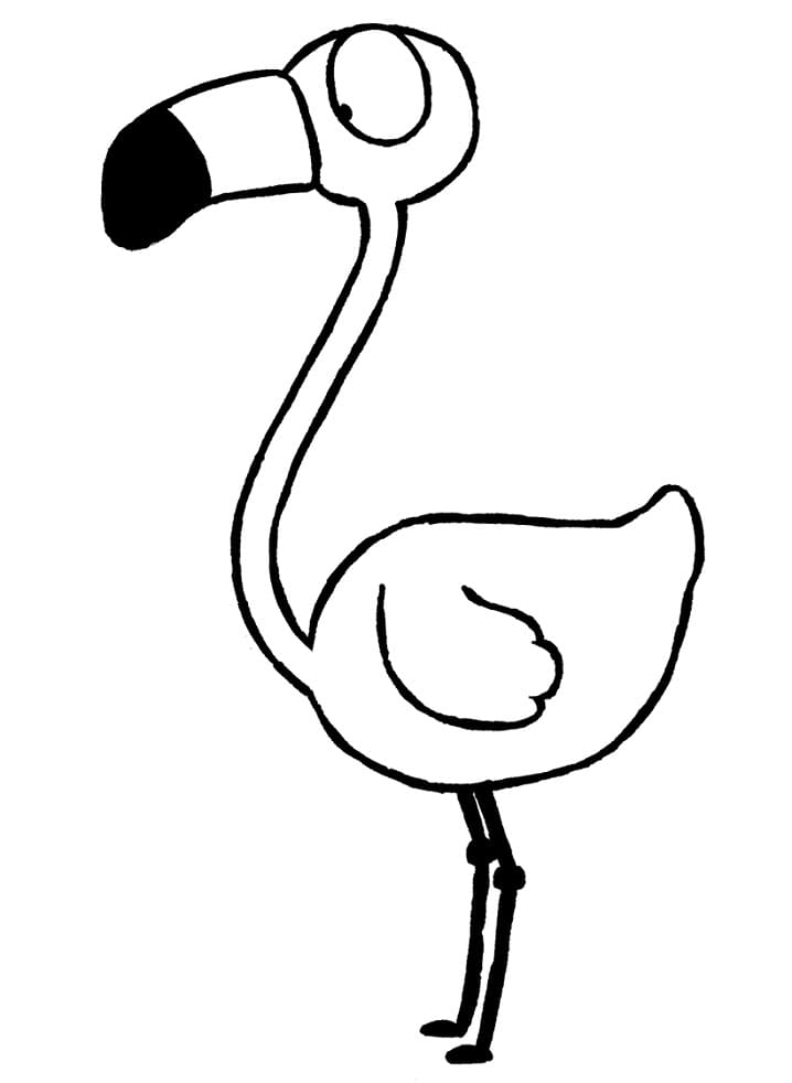 Målarbild Rolig Flamingo