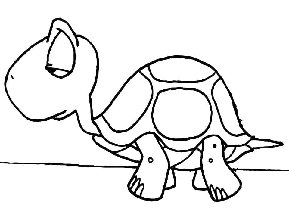 Målarbild Sorglig Sköldpadda